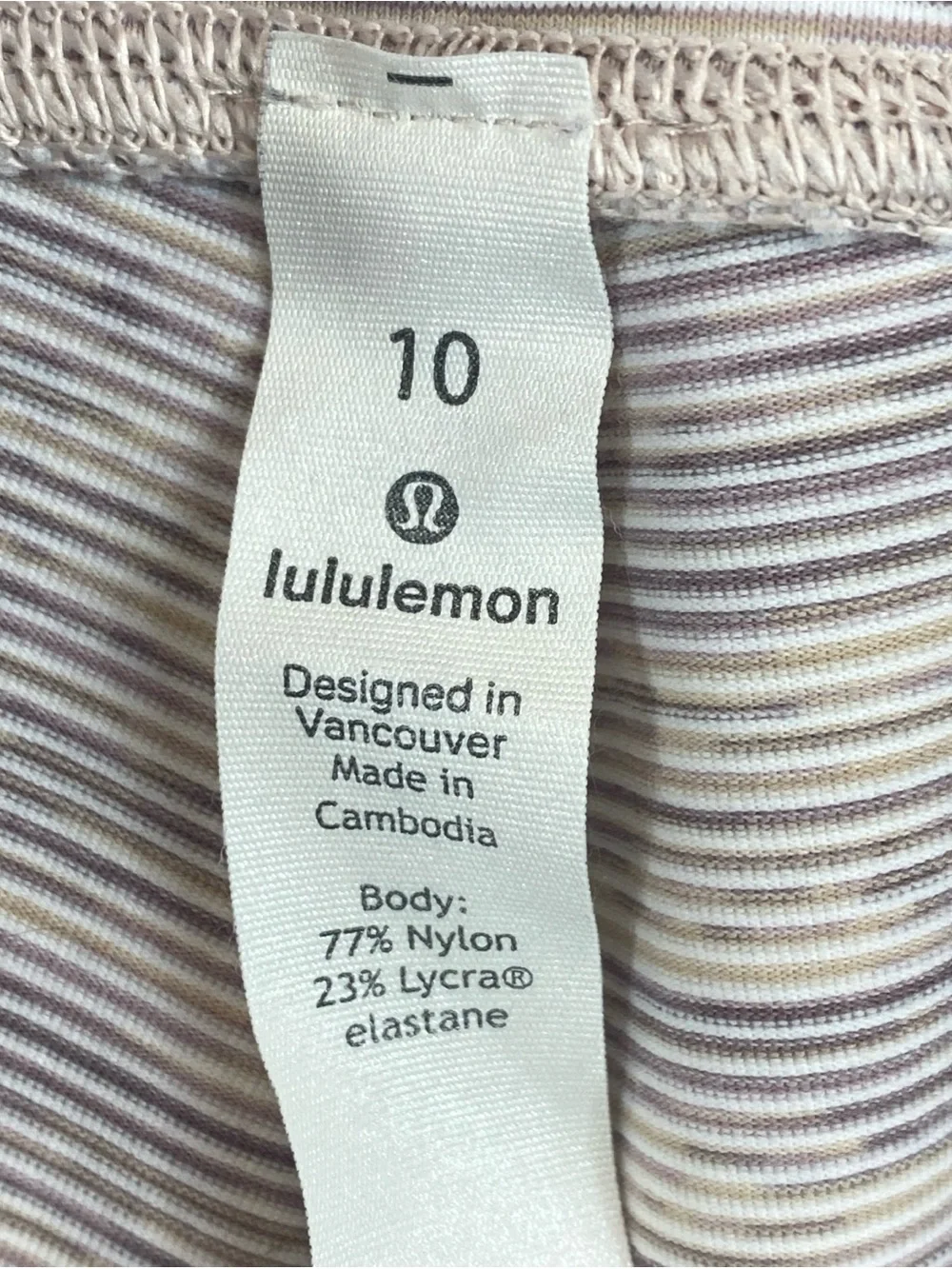 Lululemon Wunder Under Womens 10 Heathered  Stripe high Rise Tight Legging W5CDC